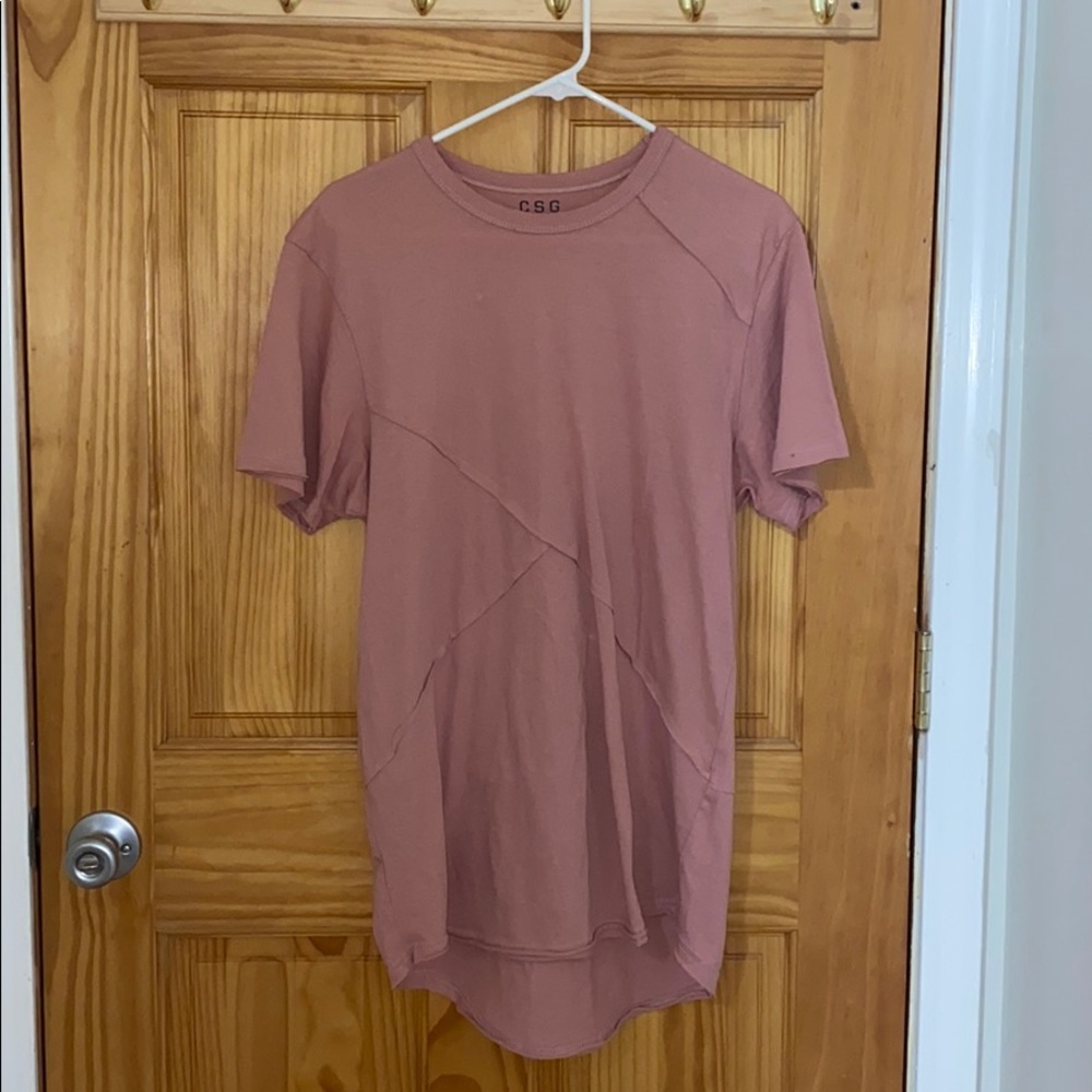 Light Pink Men’s Dimensional High Low Tee